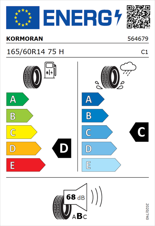 Tyre Label for Kormoran Road 165/60R14 75H